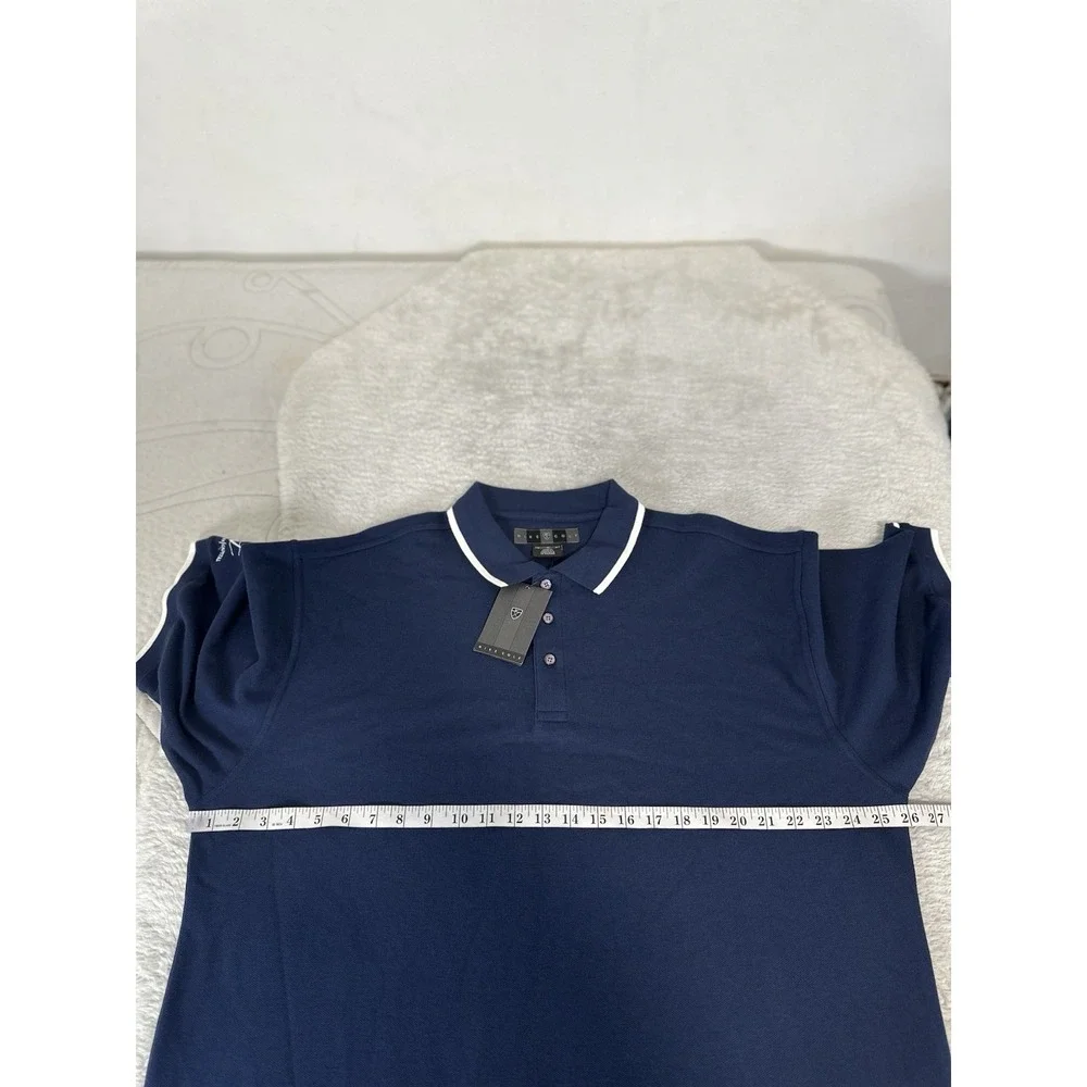 New Nike Golf Men's XL Short Sleeve Polo Shirt Navy Cotton LOGO Vintage